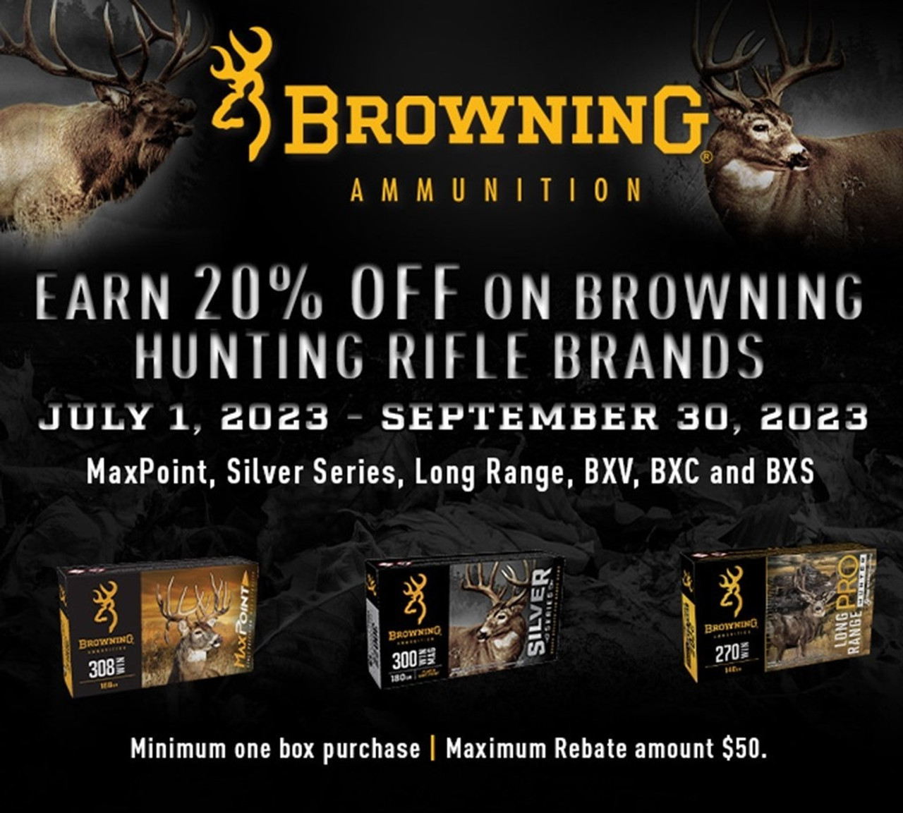 2023 Browning Hunting Rifle Ammunition Rebate